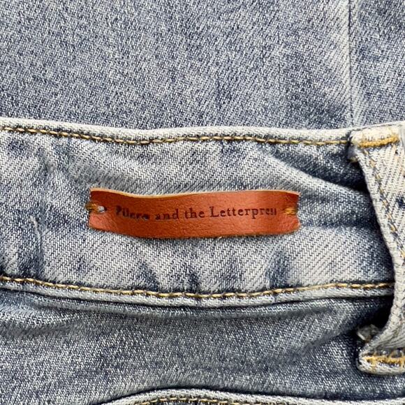 Script Pilcro & Letterpress Women's Skinny Jeans w/Pearls 26 Light Wash Stretchy - Picture 7 of 11